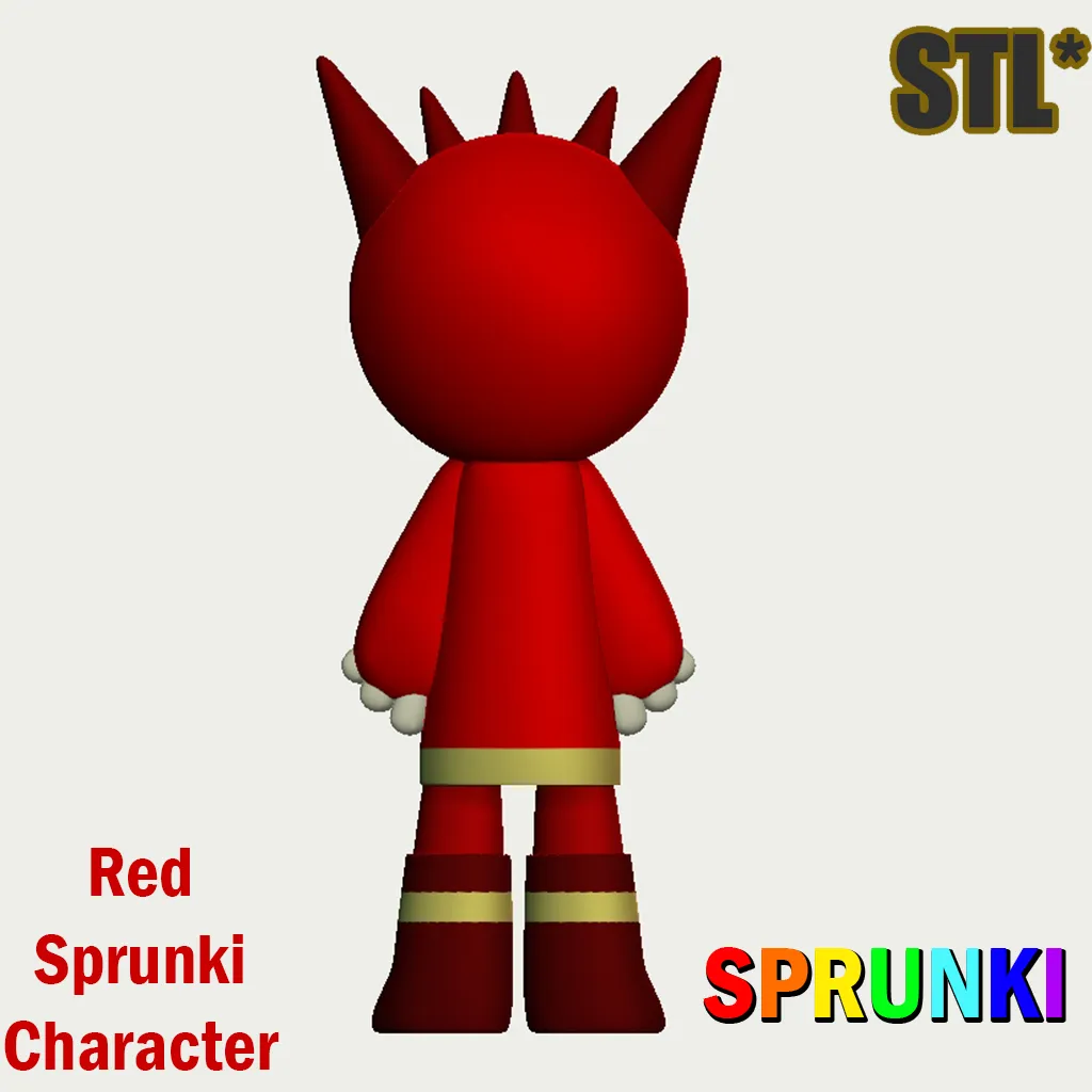 Red Raddy STL Sprunki Incredibox STL 3D Character Fanart