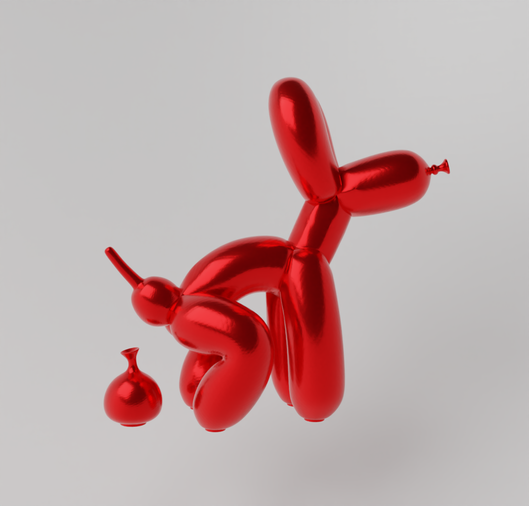 Squatting Balloon Dog Poop Art Toy Fan Art, 3D models download