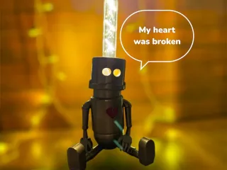 Sad robot lamp