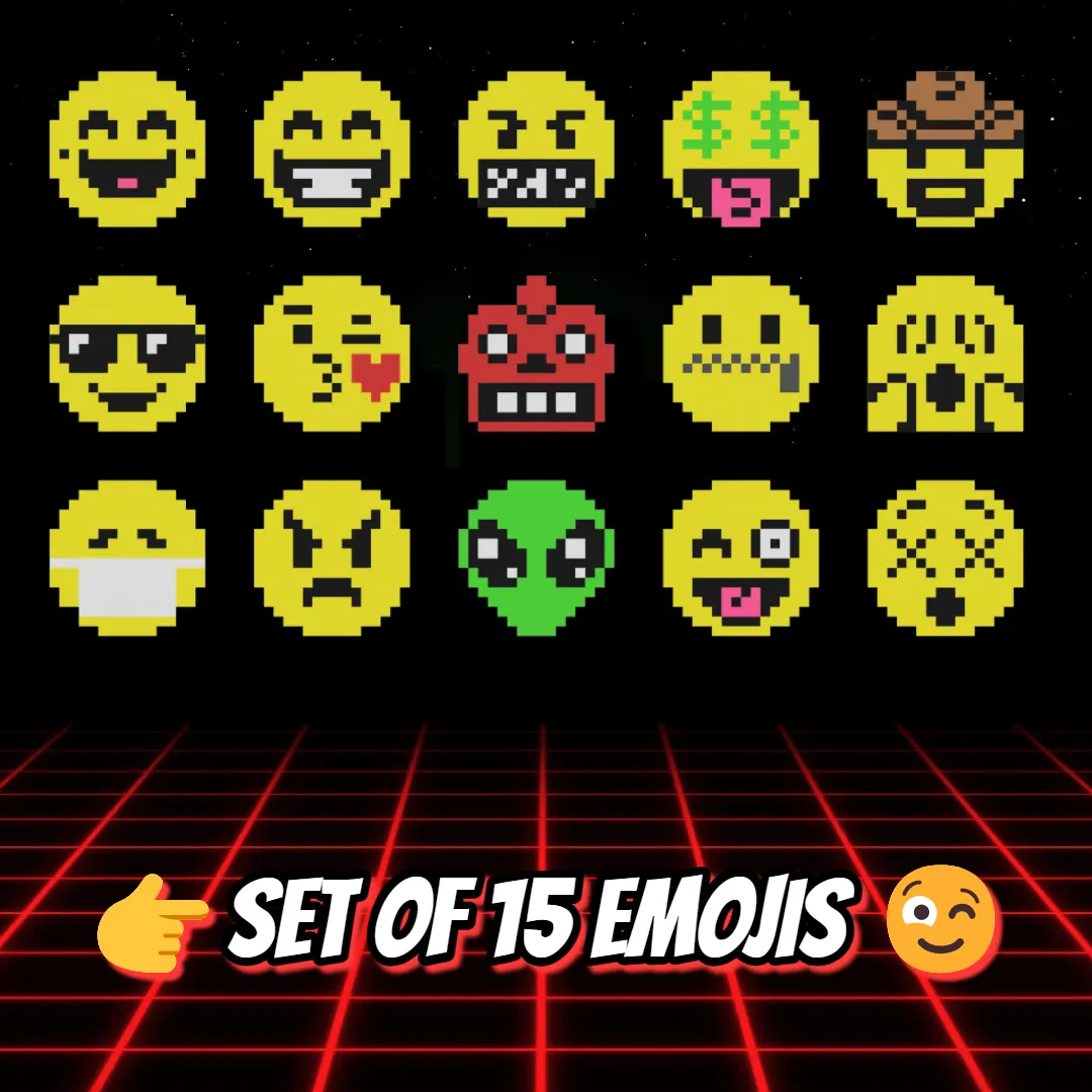 Multicolor Croc Charms - 8 Bit Emoji Set 😋