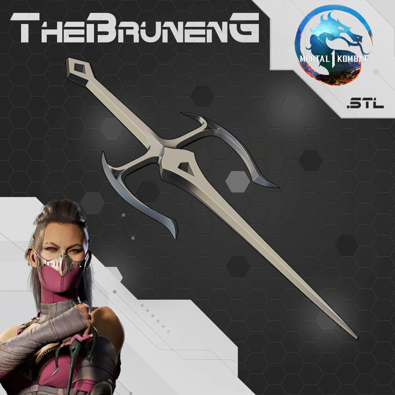 Mileena cosplay sai weapon Mortal Kombat 1 MK12