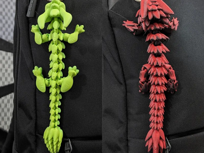 Two articulated dragon keychains 005 and 008 - STL - DIGITAL
