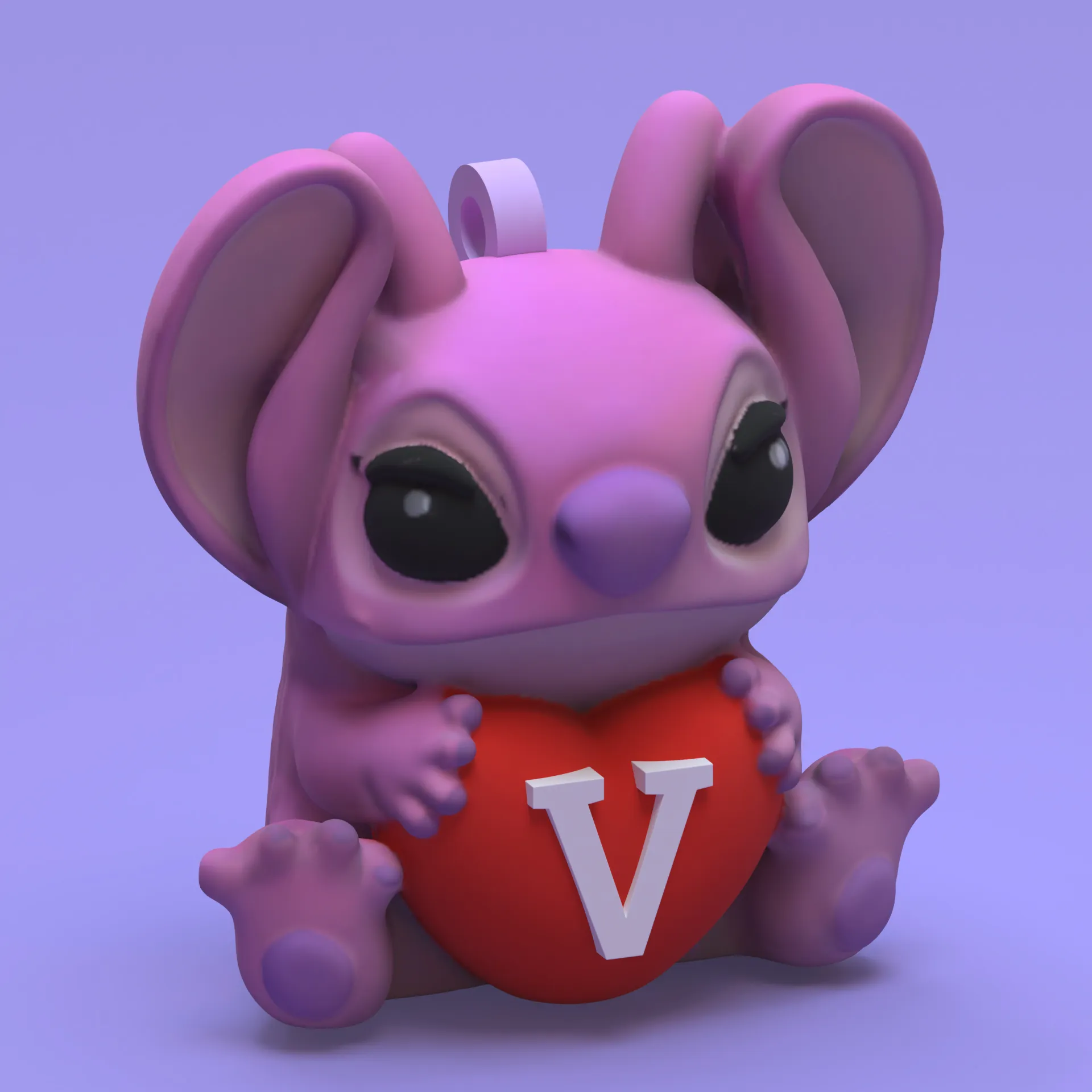 Angel Disney valentine keychain V letter