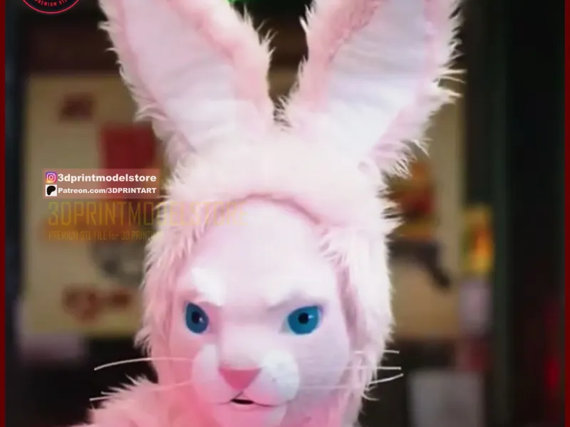 Máscara de Coelho do Free Guy - Máscara de Cosplay - Capacete de Halloween