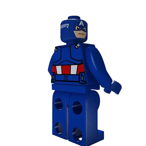 Capitan America LEGO Minifigure Modello 3D File STL