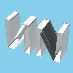 LATIN CAPITAL LETTER N, nestable box (v1) | 3D models download ...
