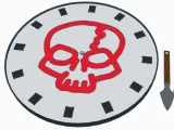 Skull Outline Wall Clock-2
