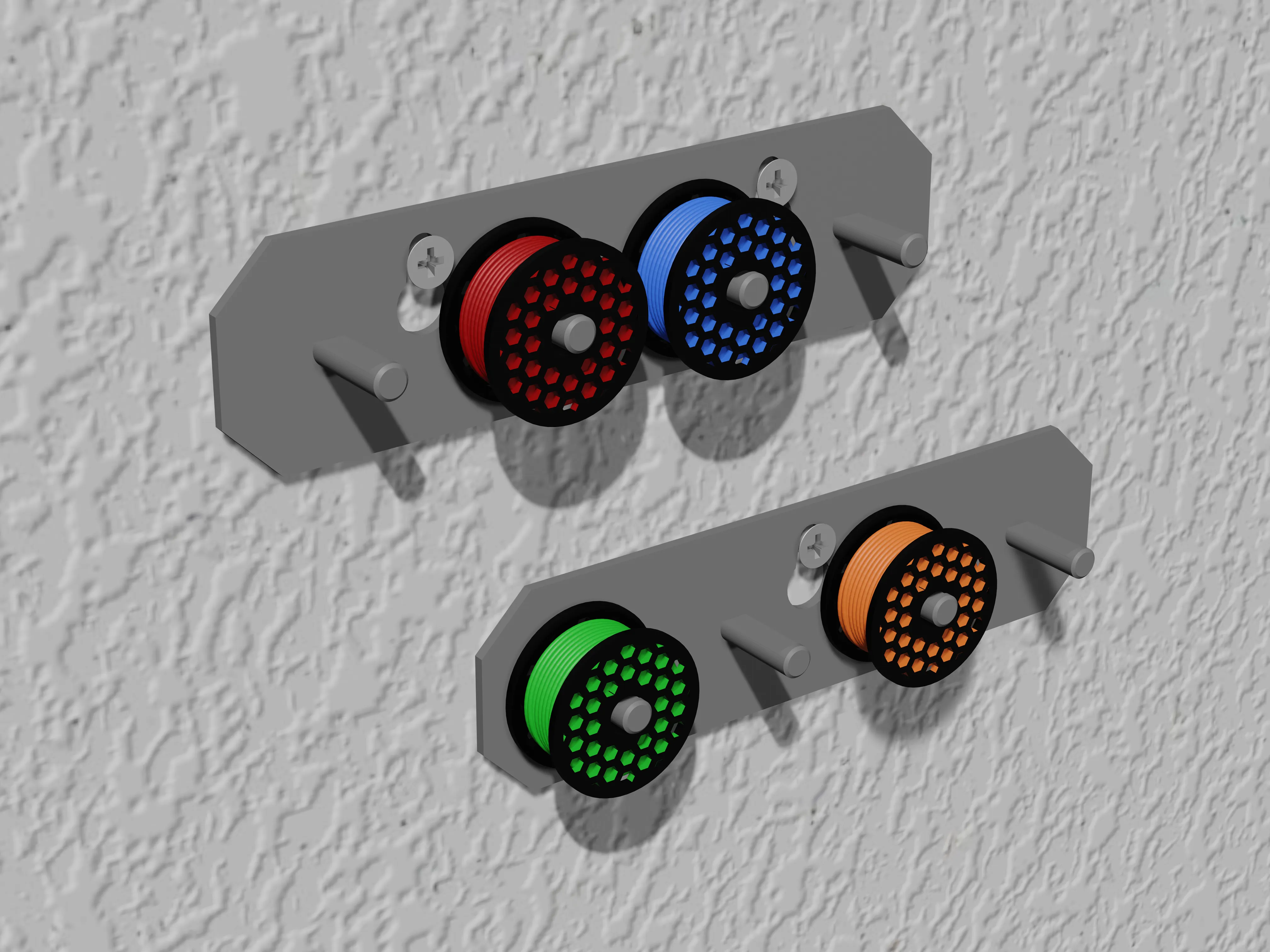 Filament spool keychain (with wall mount/holder)