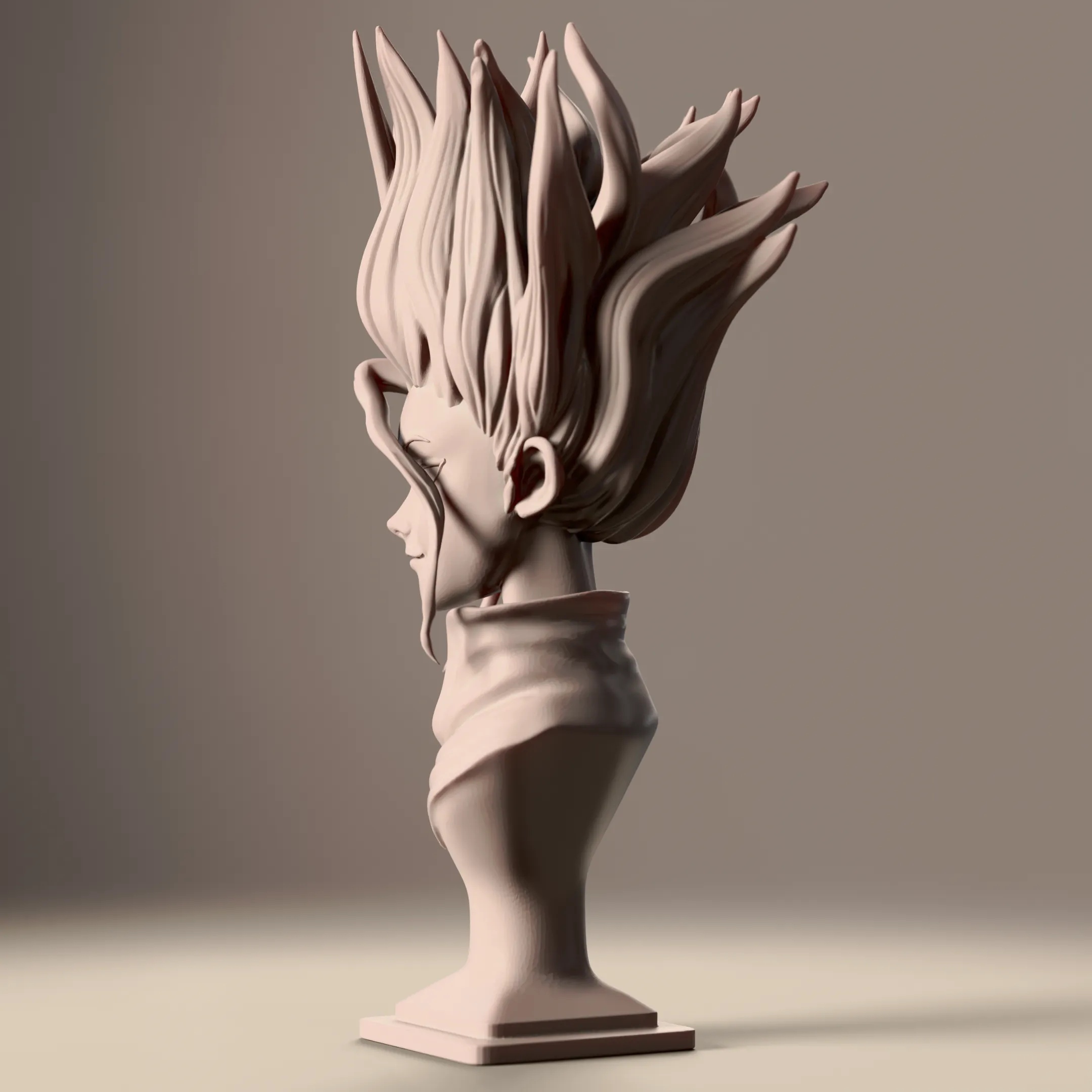 🧪 Senku Bust – Dr. Stone Fan Art 🚀
