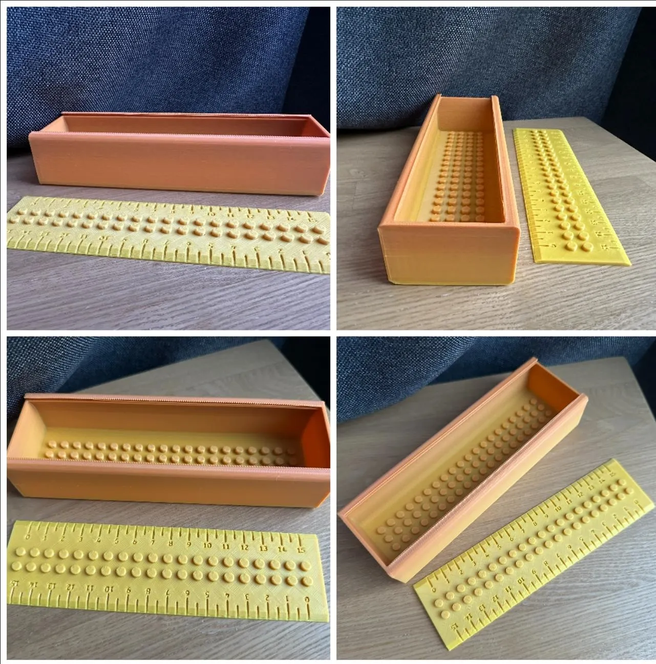 Lego pencil case with ruler lid