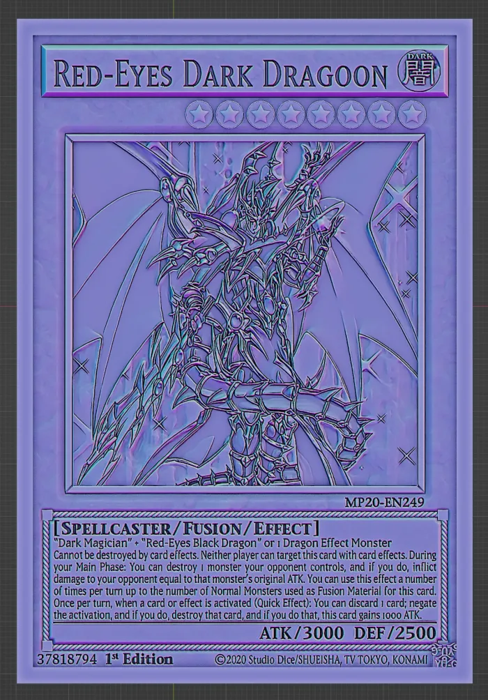 Free Other STL Download - Red-Eyes Dark Dragoon - yu-gi-oh!by Wsonuchiha3D