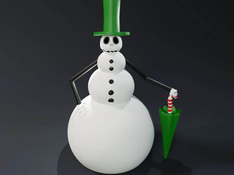 Nightmare Before Christmas Jack Skellington as a Snowman