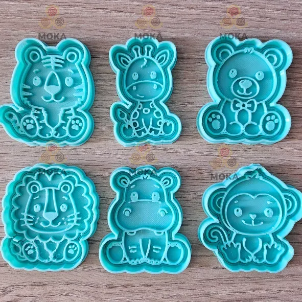 Wild animals x13 cookie cutters  2pieces (1stamp+1cutter)