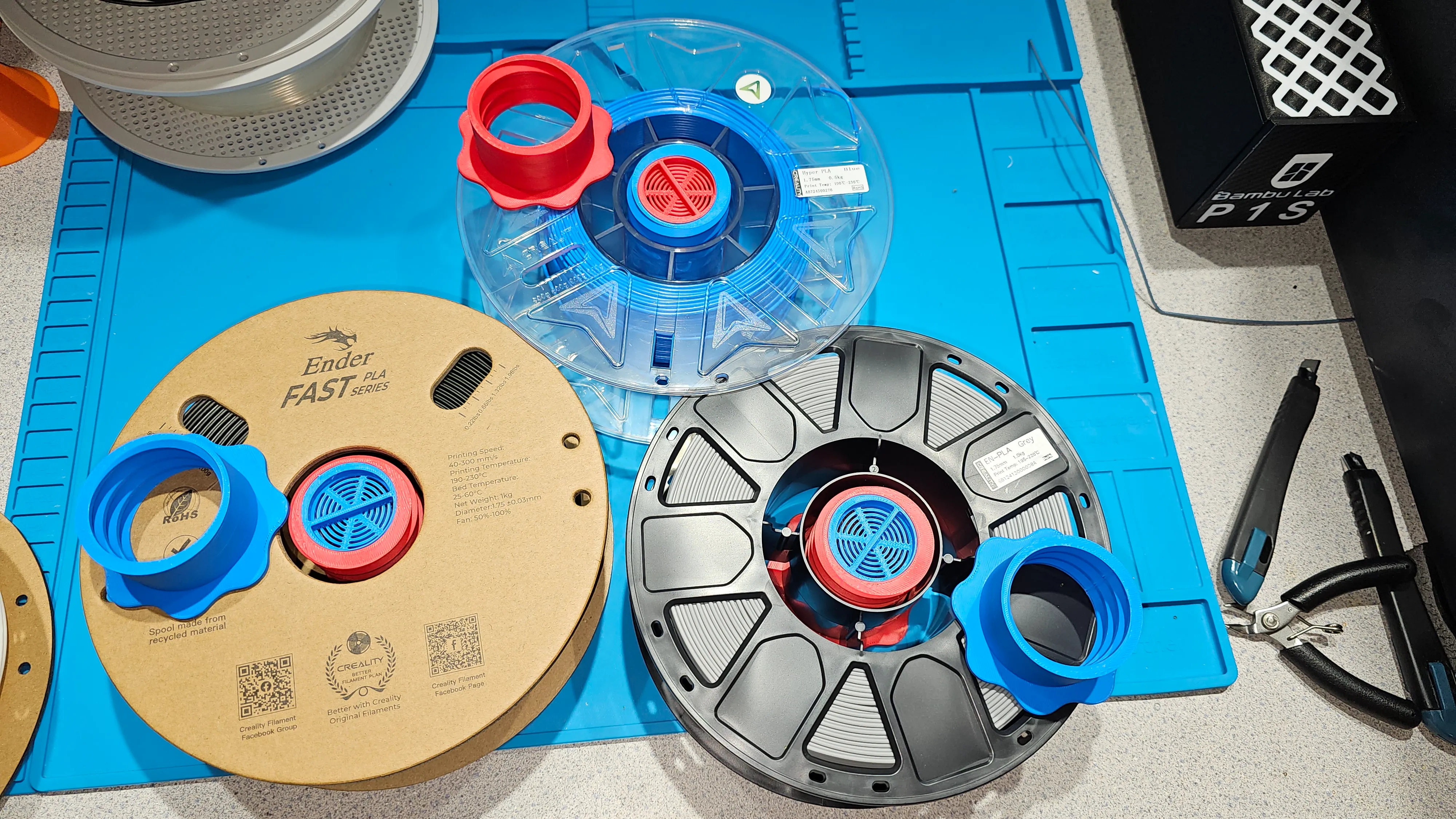 Silica Beads / Desiccant holder spool 53mm+ Spools