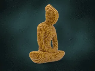 Knitted Buddha : yoga statue