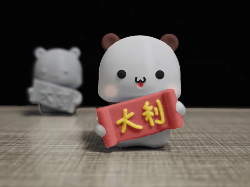 Couple Bear-new year_blessing rich_Yier