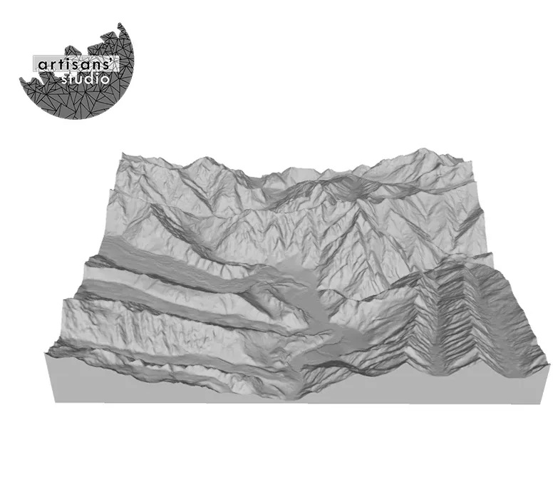 帕苏锥峰STL文件 - 3D地形模型