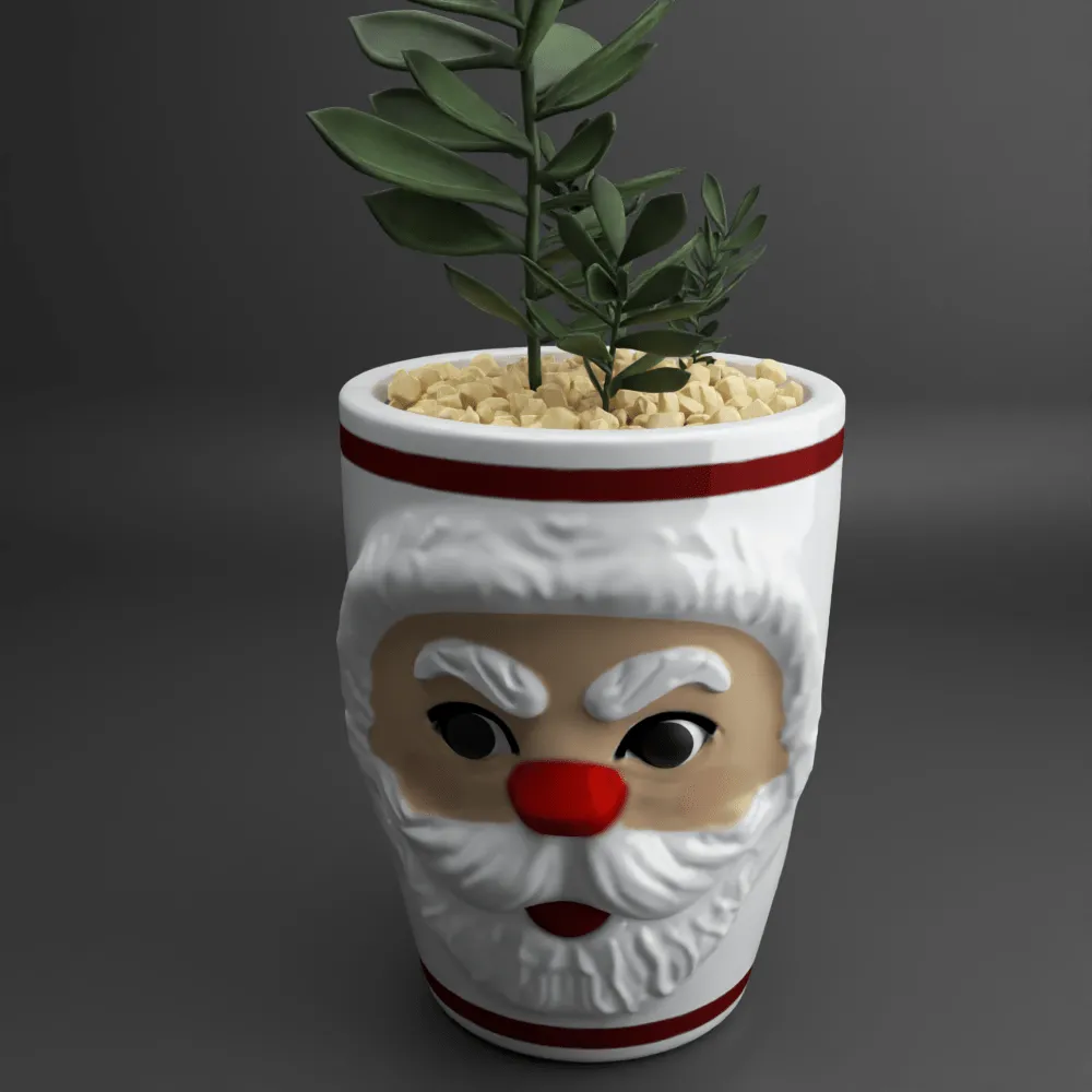 santa planter - vase - urn - candy dish - candle holder 003