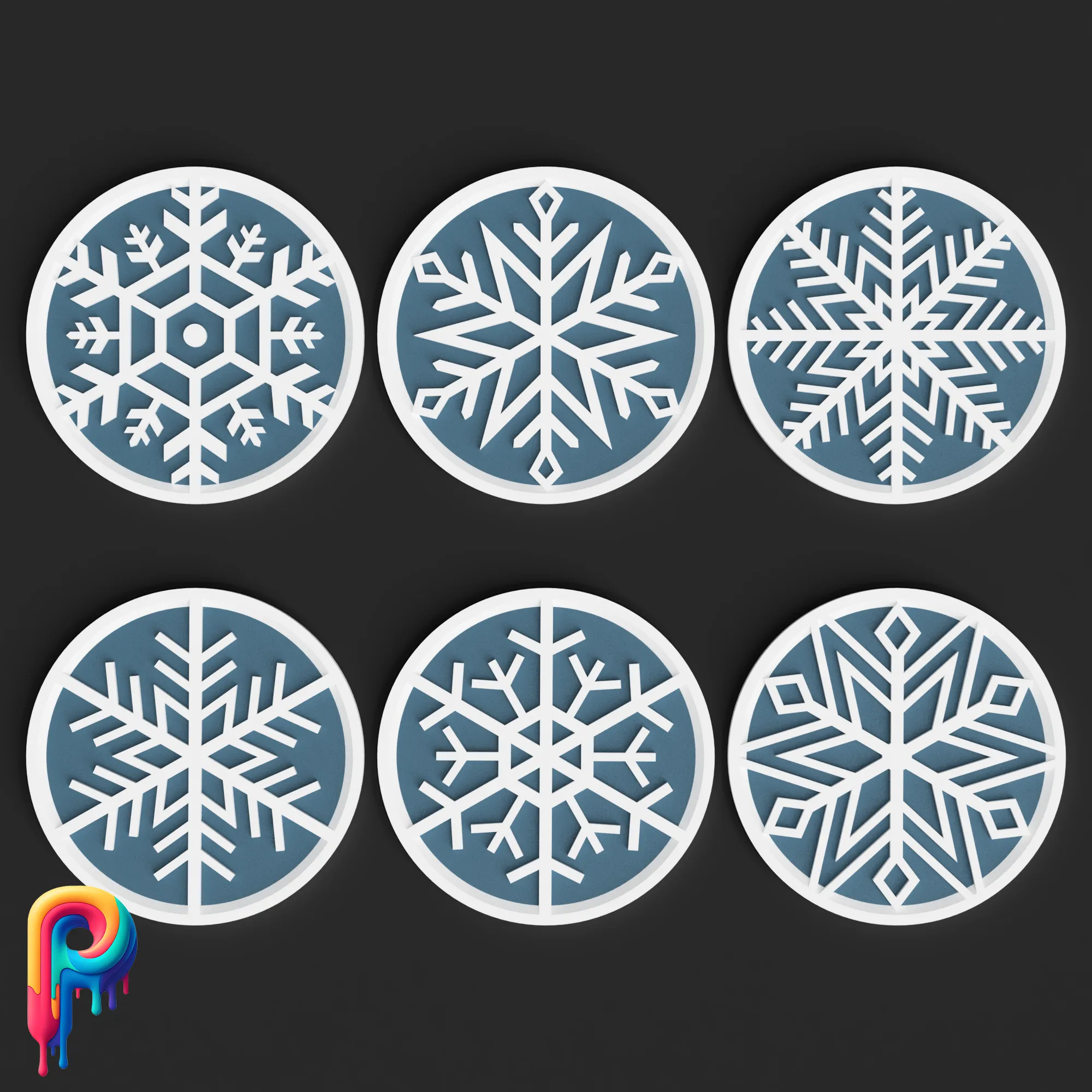 Snowflake Coasters by Polymeria