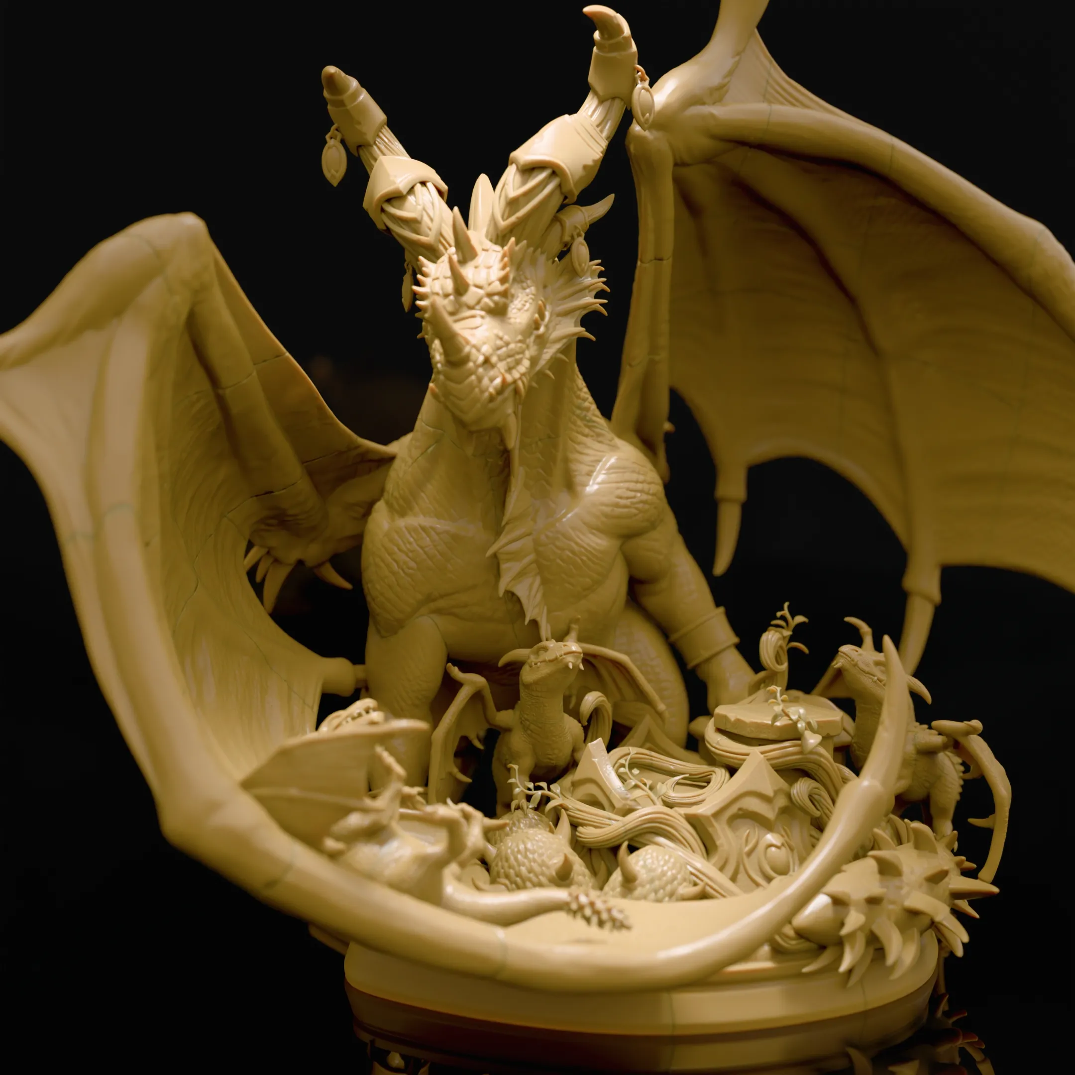 Dragon Mother – Majestic Fantasy Sculpture
