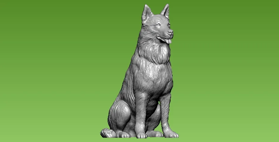Husky dog ​​sitting cute - statue - 3D print