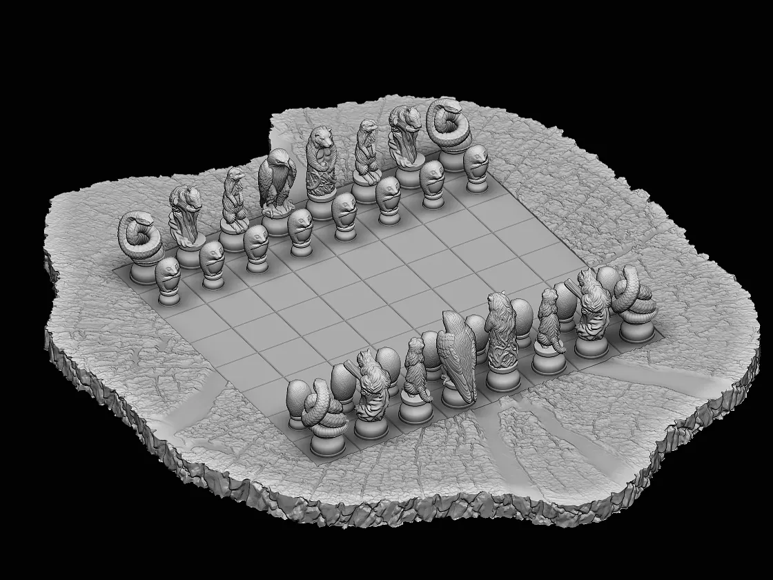 The Hobbit Beorn's Cabin Chess Set 3d digital download