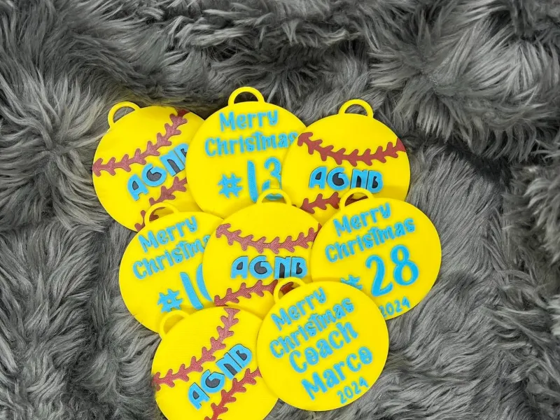 customizable softball/baseball ornaments