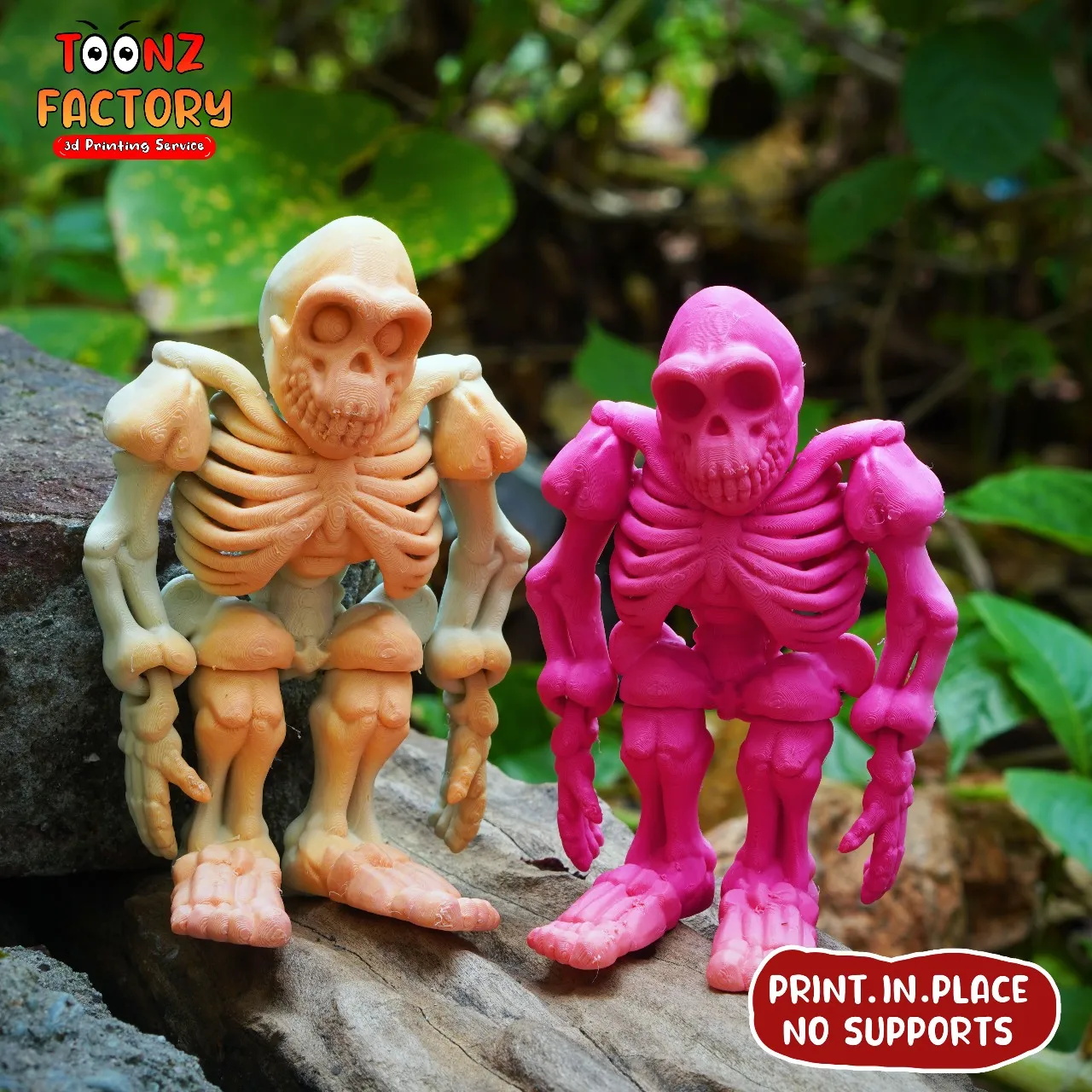 PRINT-IN-PLACE CUTE FLEXI BIGFOOT SKELETON