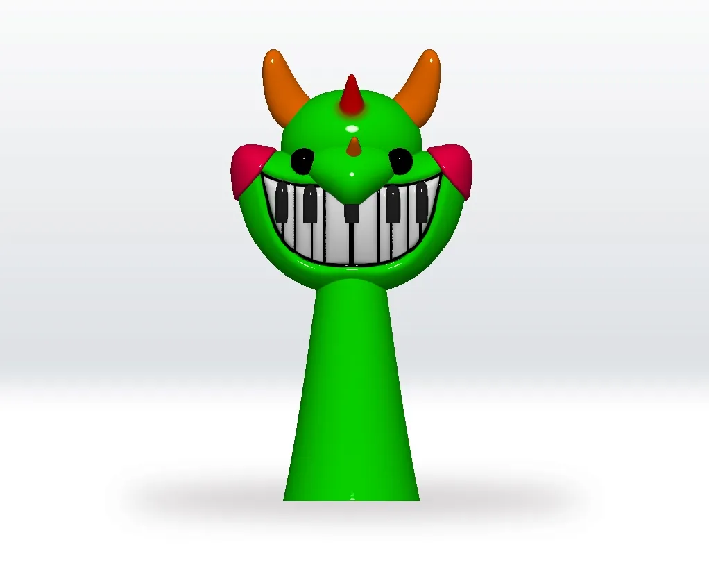 Sprunki Pianosaurus Playtime STL 3D Model Character Fanart