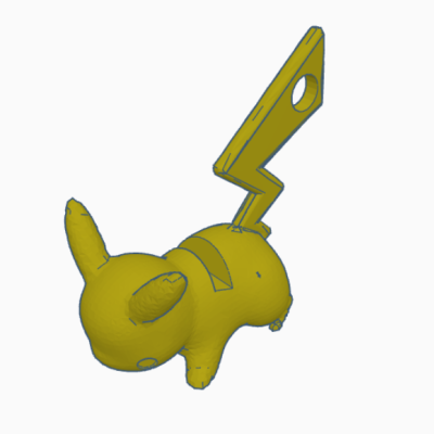 pikachu stand phone chain 3d model