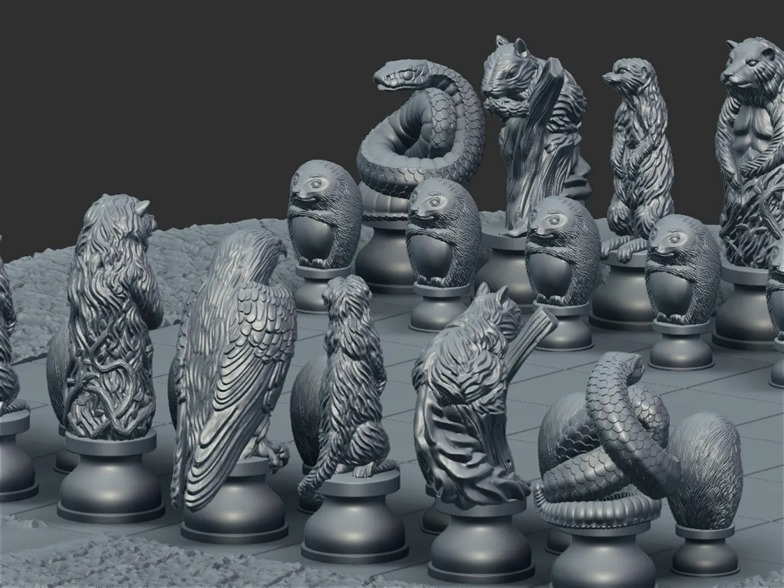 The Hobbit Beorn's Cabin Chess Set 3d digital download