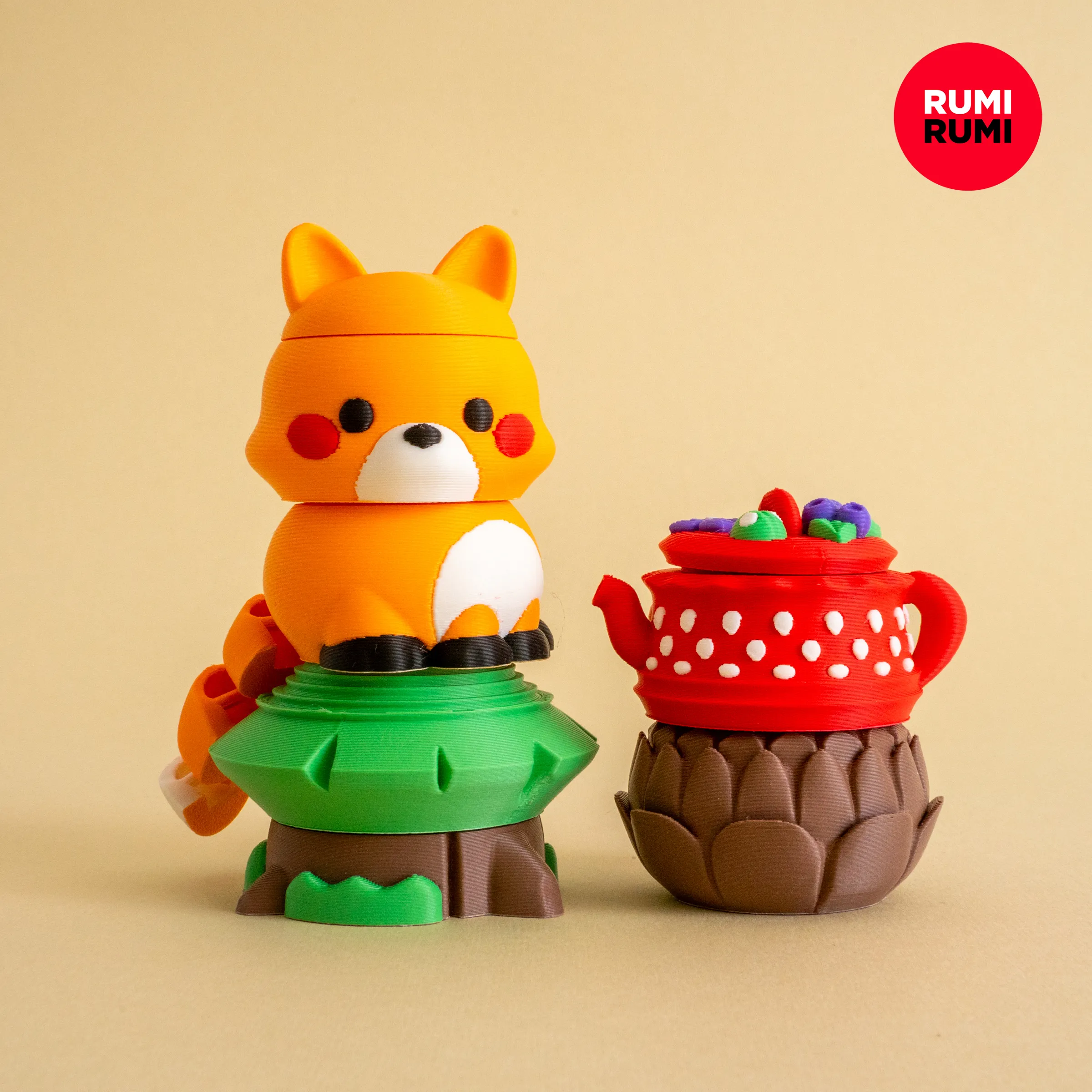 Forest Stackable Rumi Blocks Set with Fox