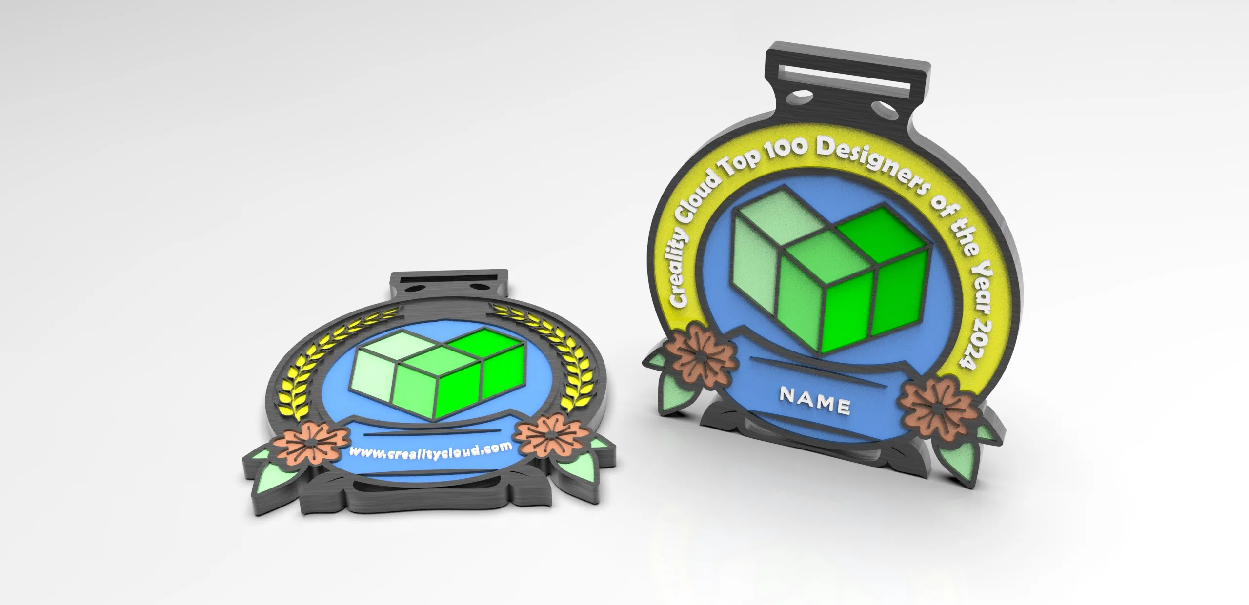 Creality Cloud Top100 Designers of the Year 2024 Metal Medal