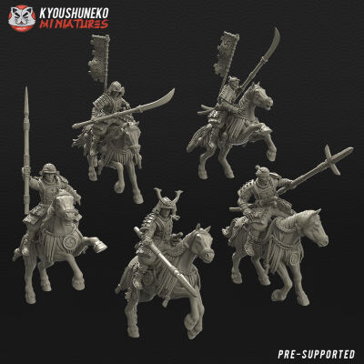 Japanese Samurai Spearmen Riders 3d model