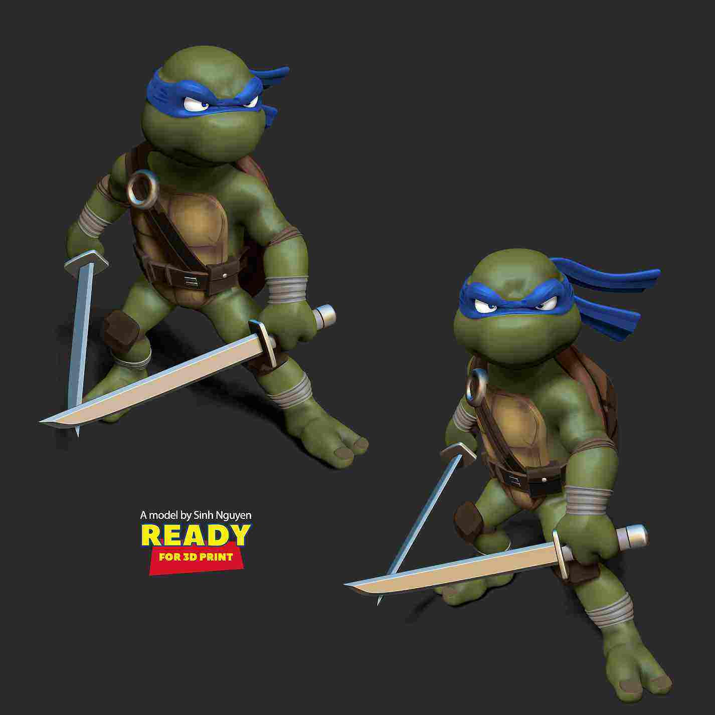 Leonardo Teenage Mutant Ninja Turtles TMNT Resin 3d Printed Figurine 