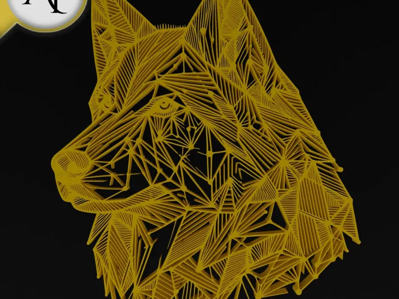 Wolf - Geometric - 2D Wall Art Decor
