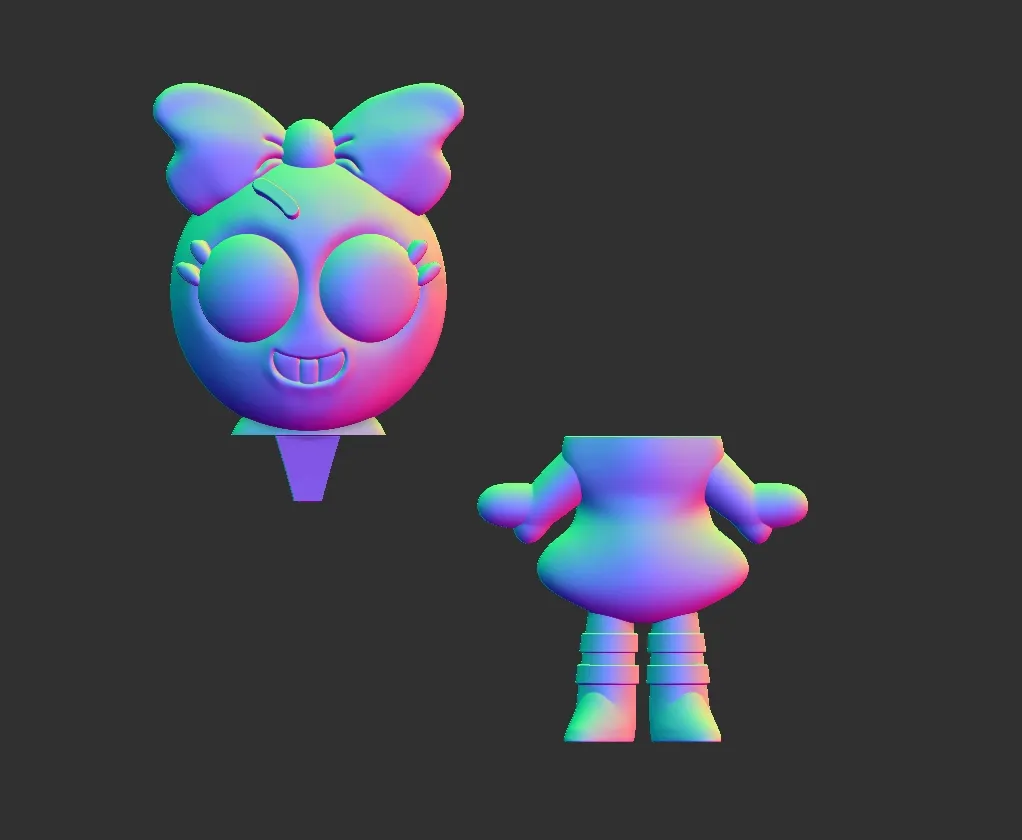 Vintage poppy STL Dandys World STL 3D Model Character Fanart