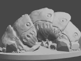 Rock Worm stomach 3D model PRINTABLE-4