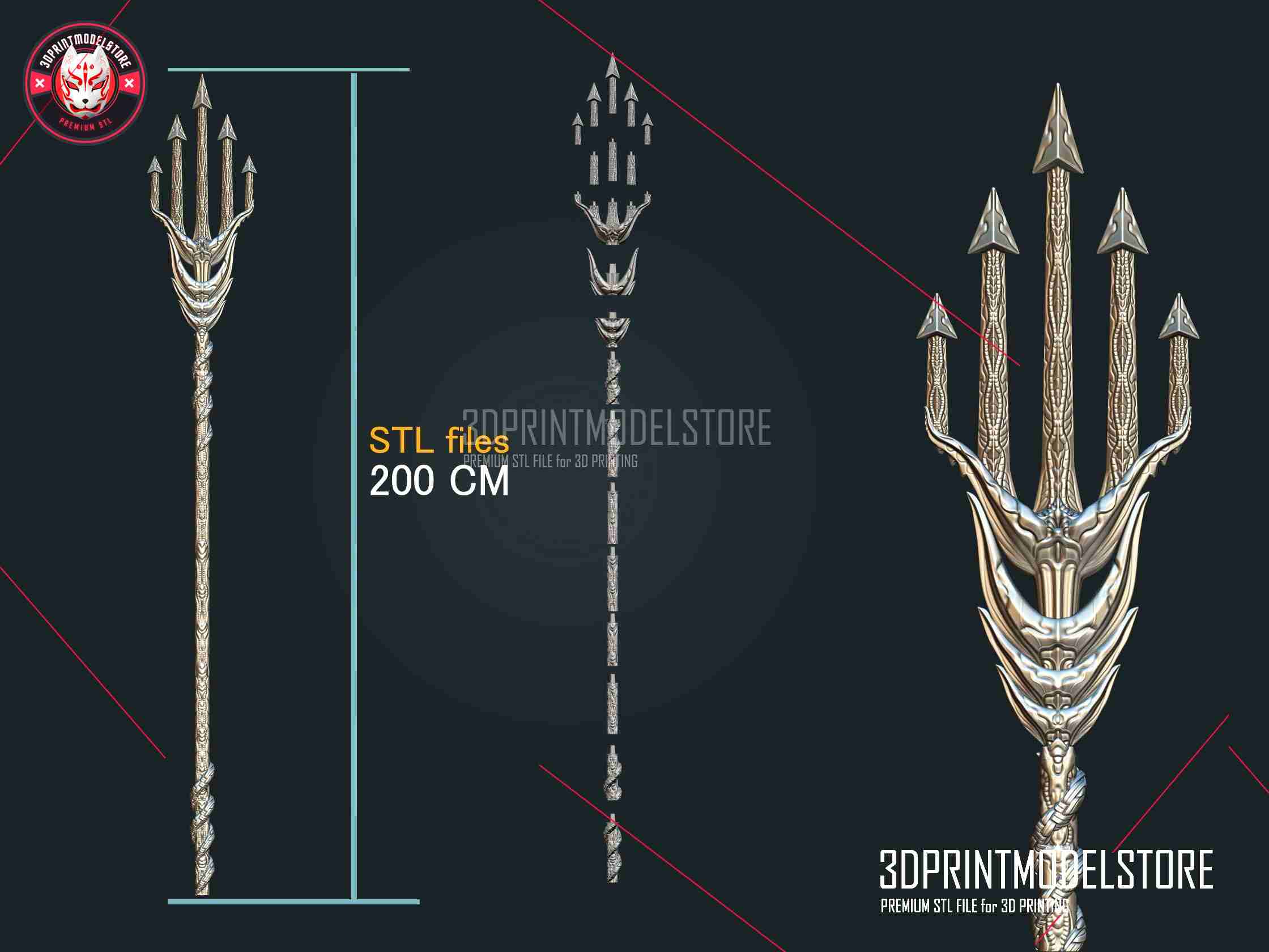 Aquaman Inspired Trident STL Files for 3D Printing 