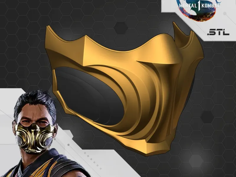 Mortal Kombat 1 MK12 Scorpion cosplay mask