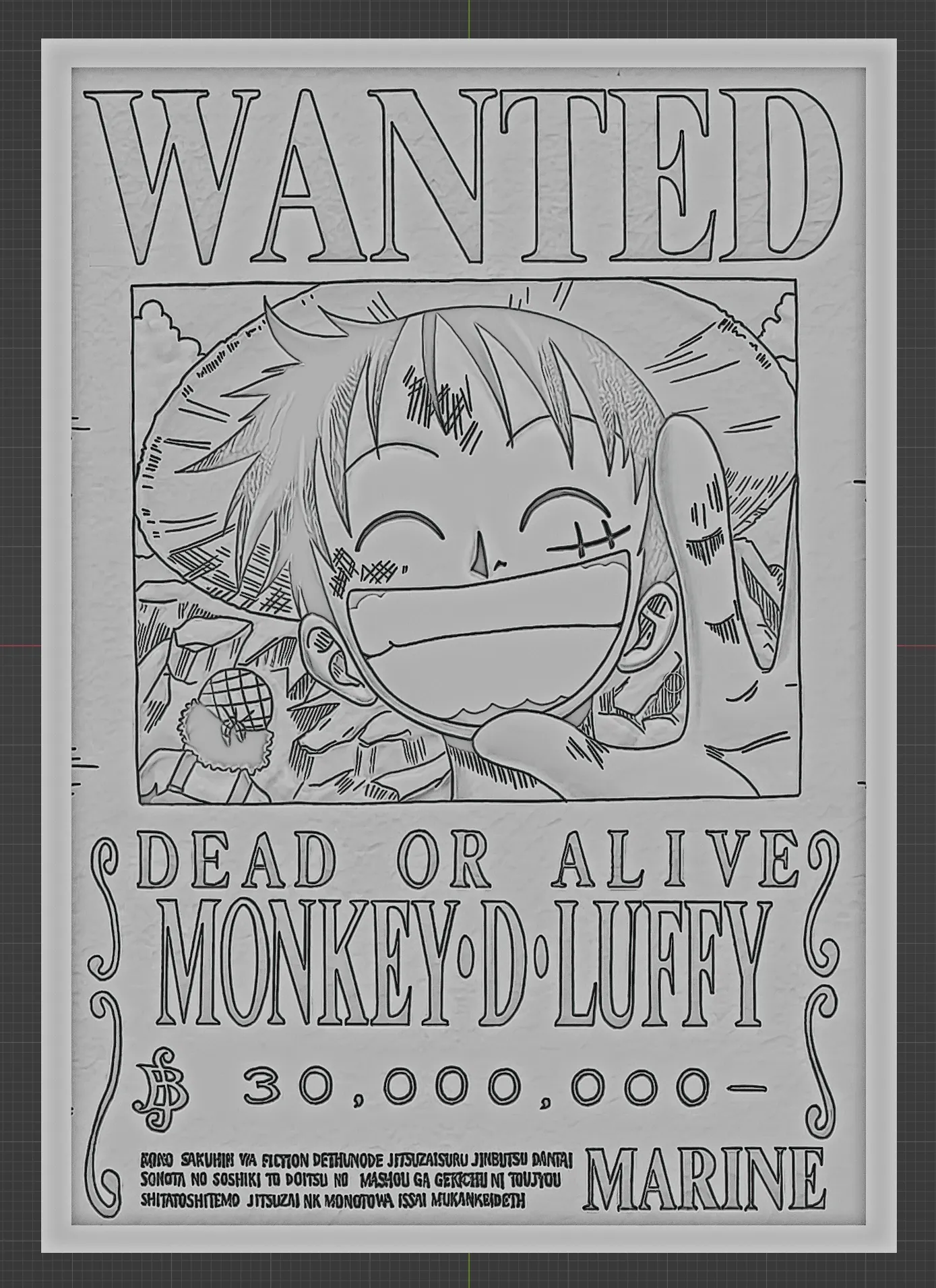 CARTEL DE SE BUSCA A LUFFY - ONE PIECE