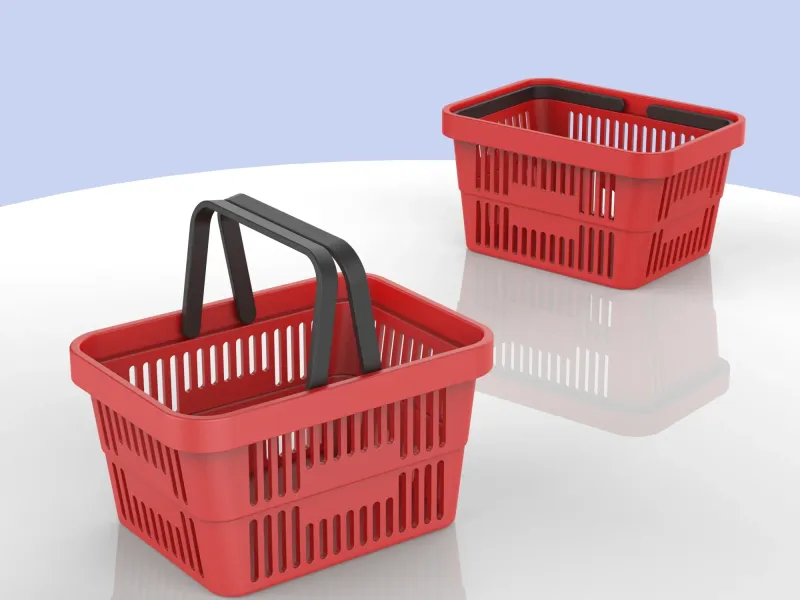3D Mini Shopping Basket, Organizer Storage Box Home - Office