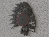 apache skull vinyl wall clock-5