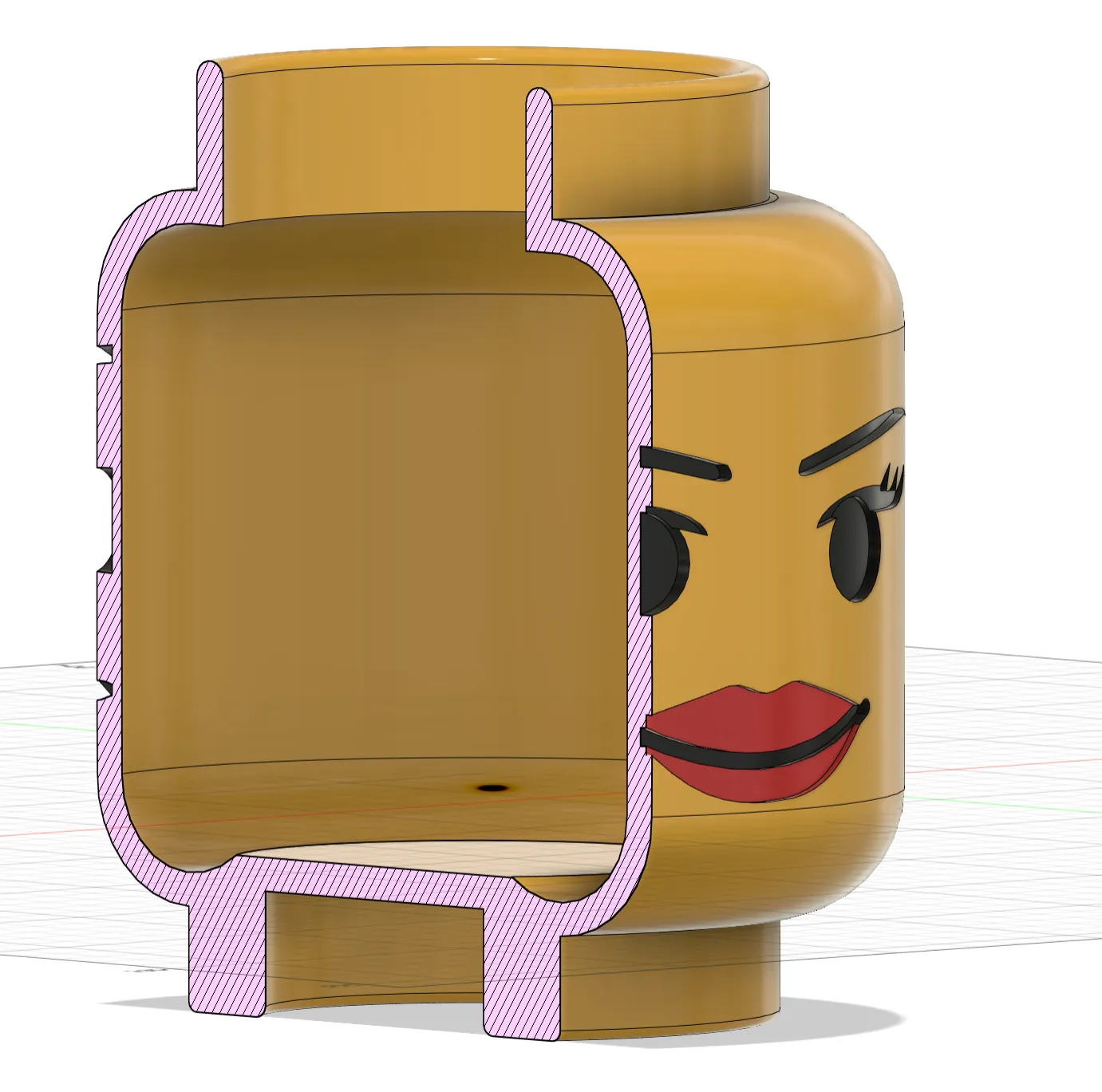 Minifigure Head pencil case with boy and girl faces STD