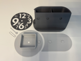 Clock for the desk, with cell phone holder and pencil box-1