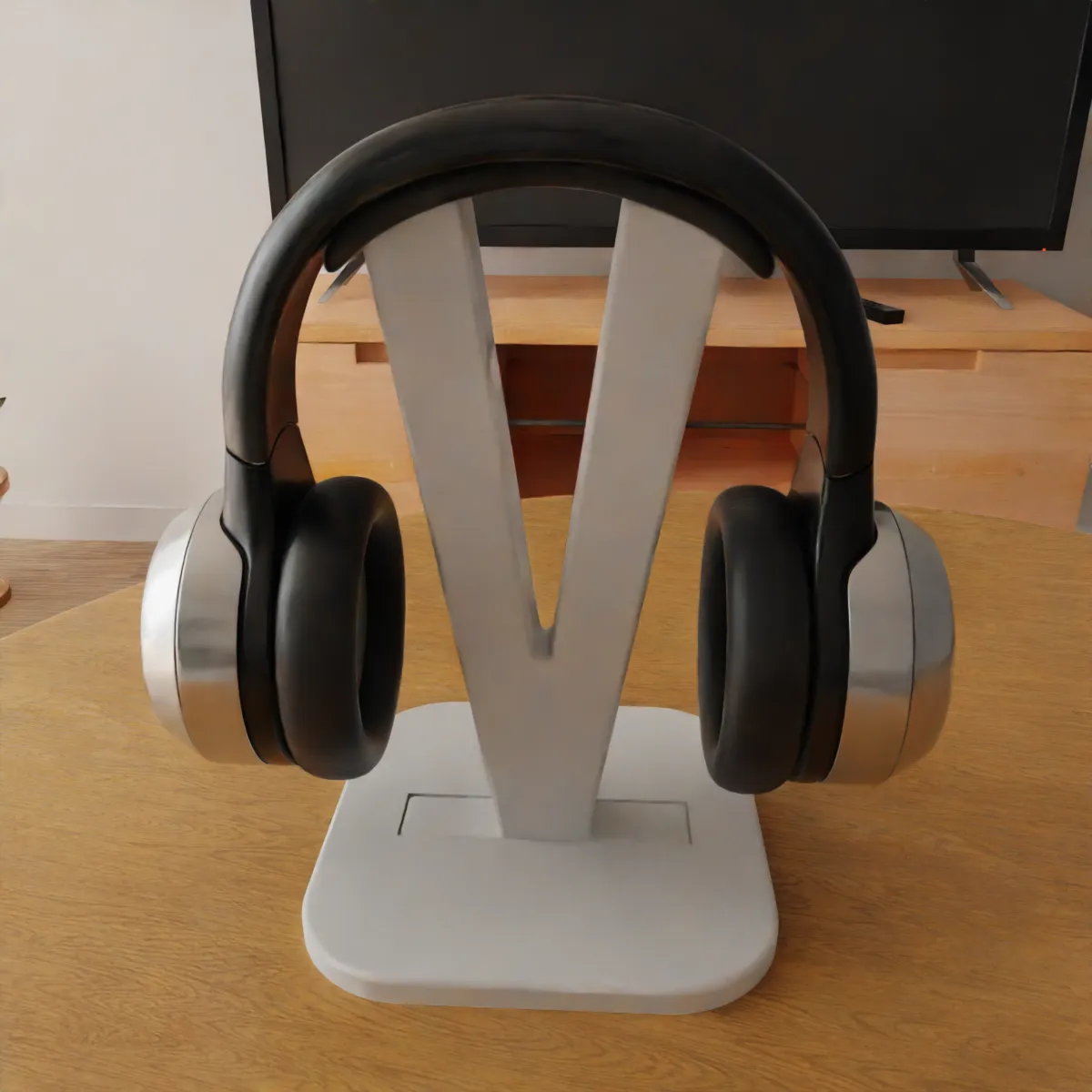 headphone holder stand letter V