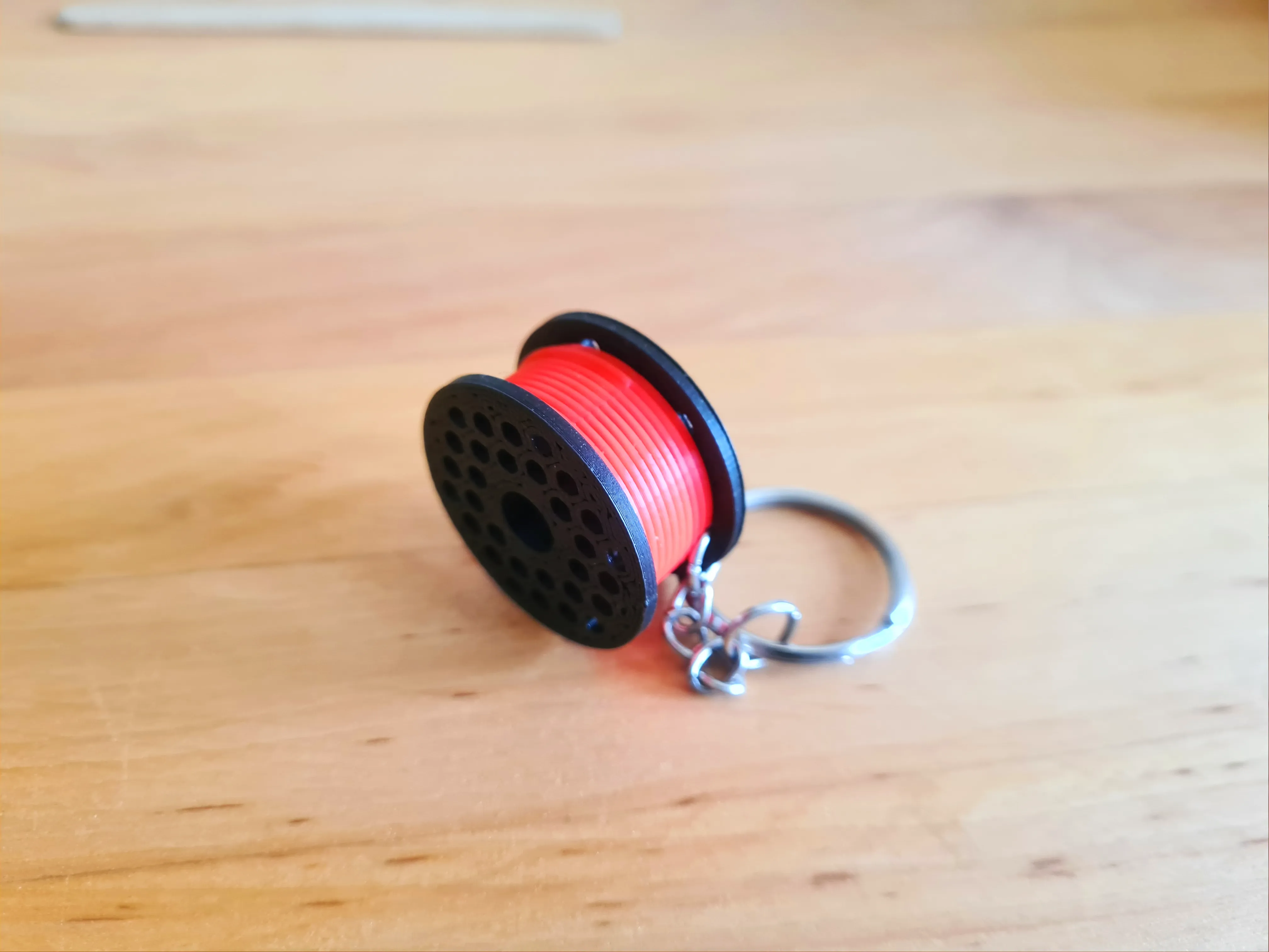 Filament spool keychain (with wall mount/holder)