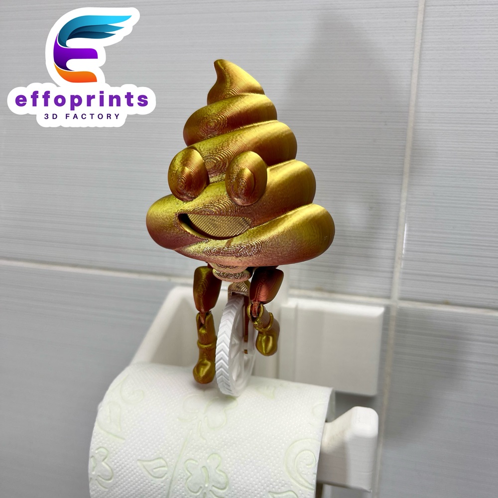 Poop Emoji Riding On Toilet Paper Hanger Gadget 3D models download