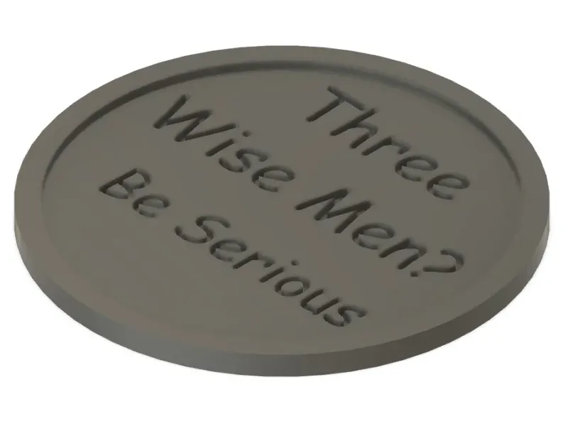 Three Wise Men Coaster w/Holder (holds 6)