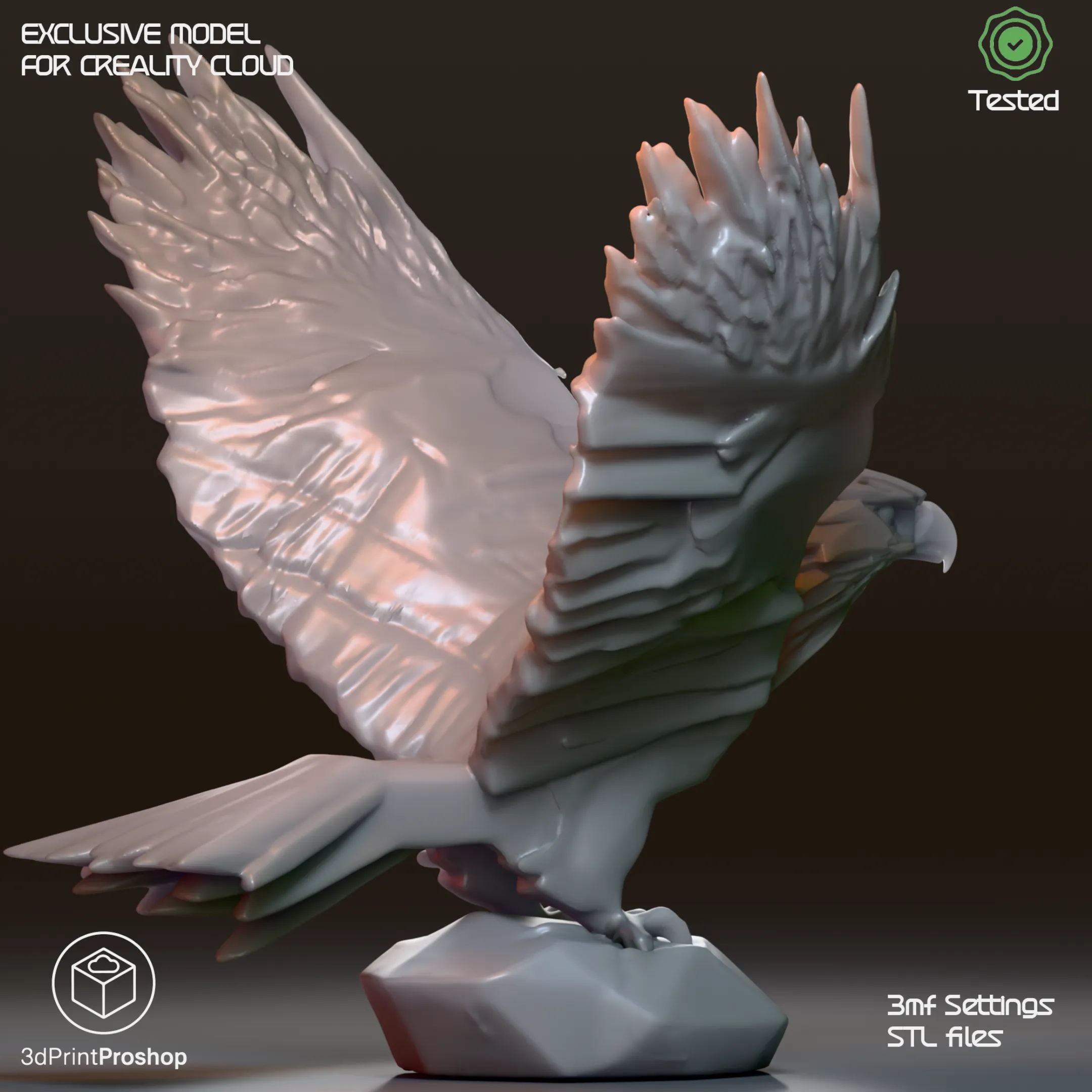 🦅 Eagle Statue – 3D Printable Art 🌄
